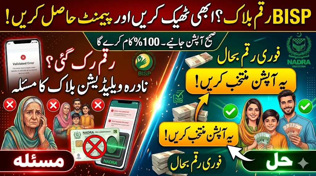 NADRA Validation Blocked in BISP? Choose the Right Option & Fix Your Payment Issue Fast